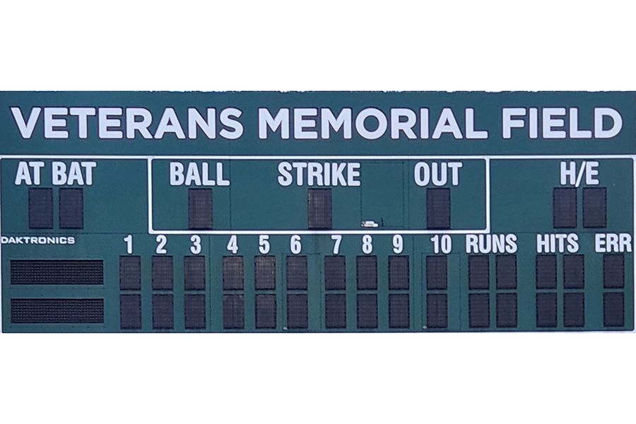 Image of scoreboard at the Ely Veterans Memorial Field