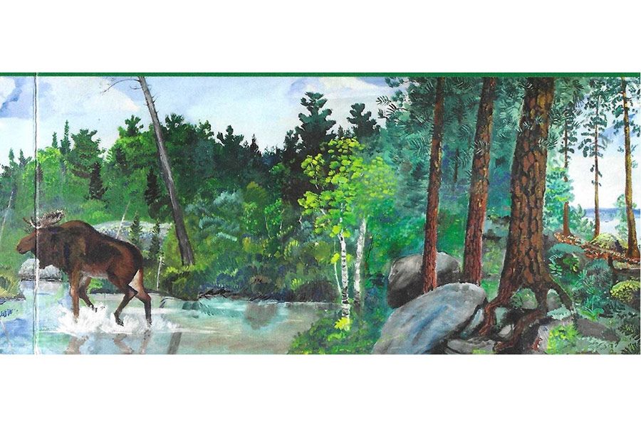 Image of a painted mural at North College in Ely, MN
