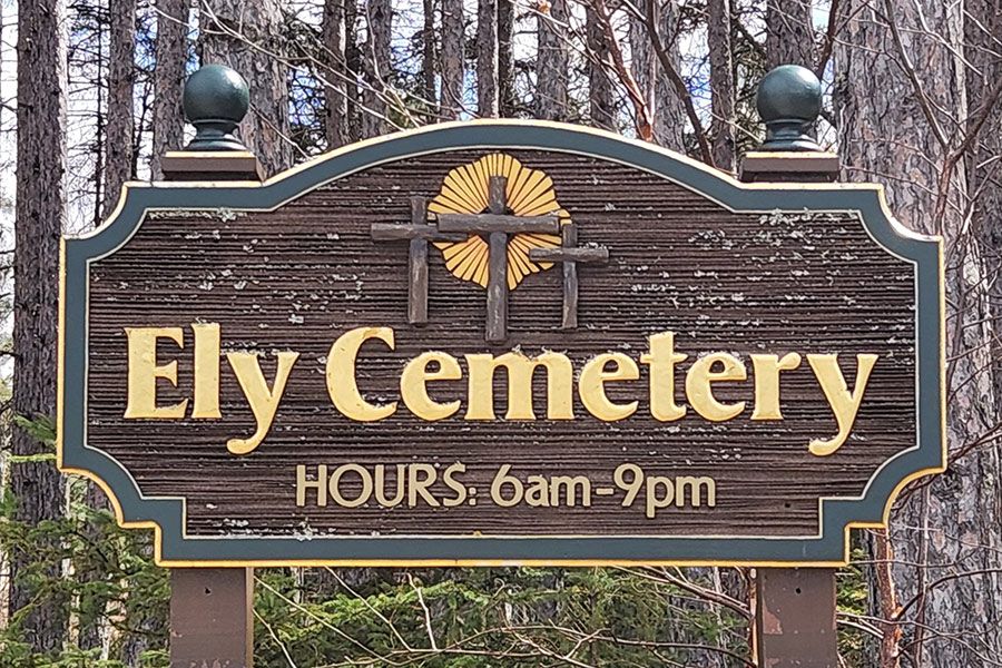 Image of the Ely Cemetery sign