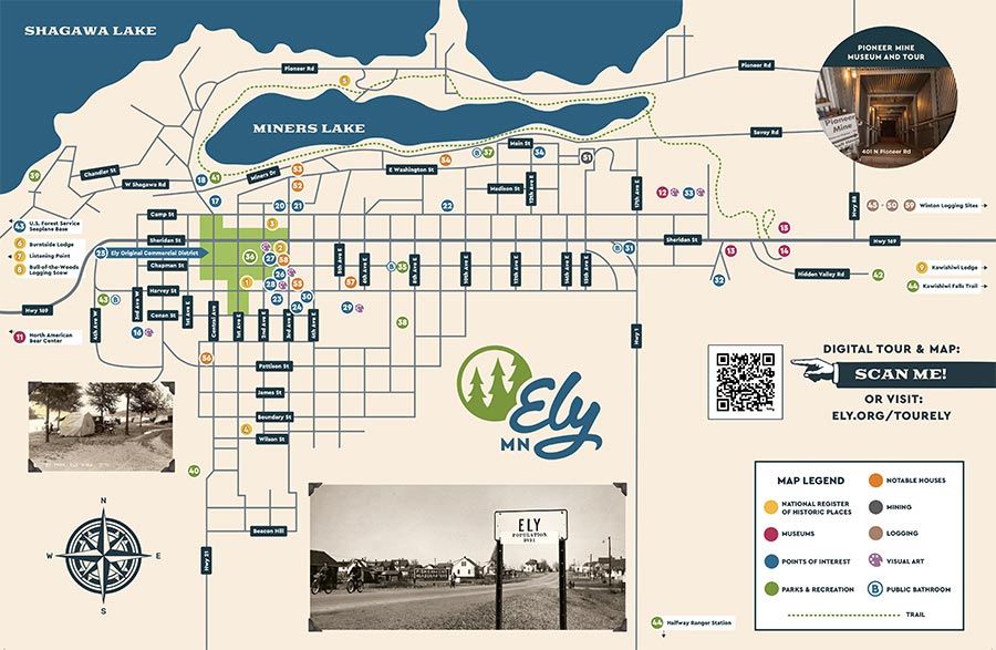 A map of Ely, Minnesota